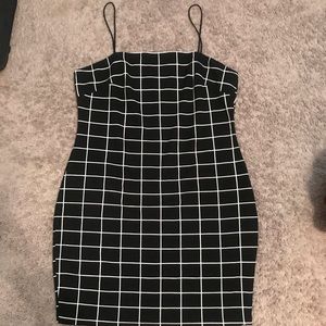 Grid Print cami bodycon dress